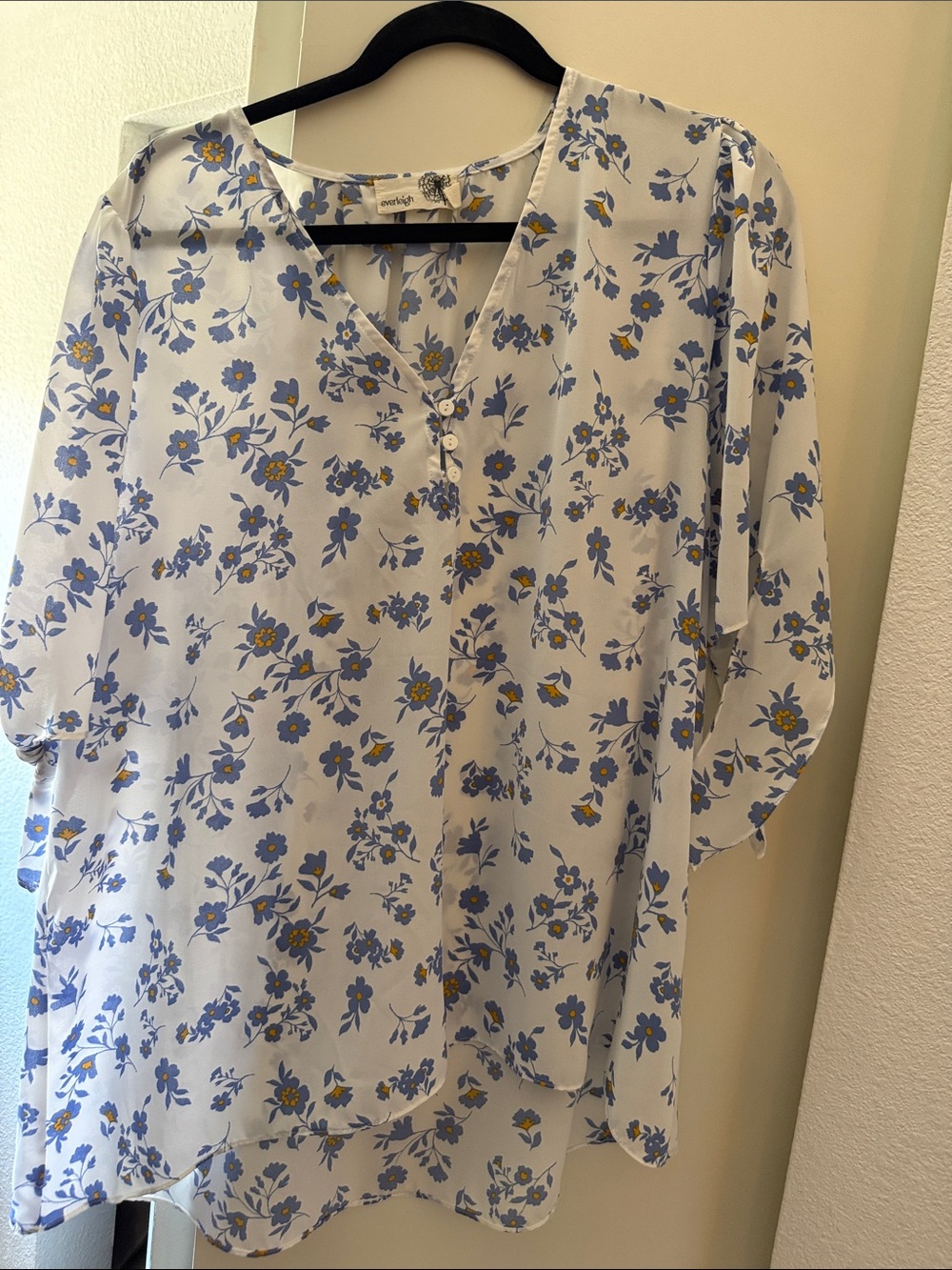 everleigh Light Blue Floral Tunic with Yellow Accents